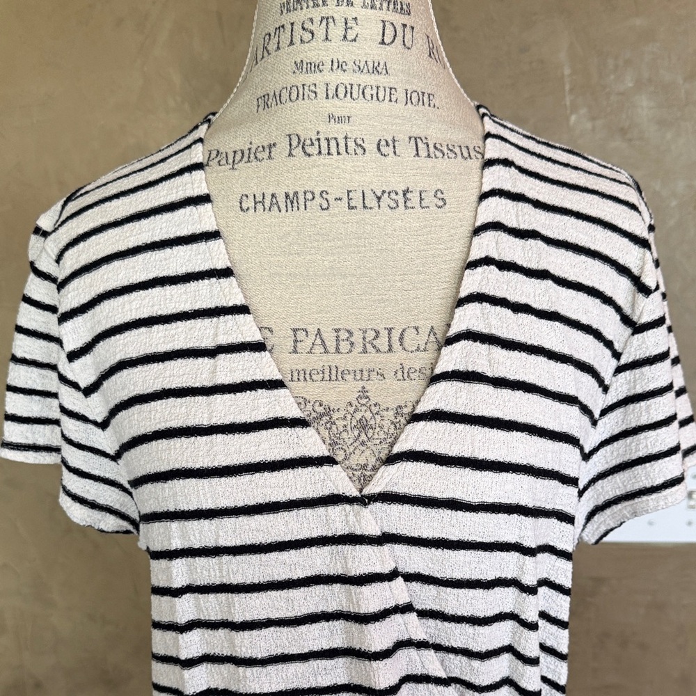 Madewell Black and White Striped Short Sleeve Top - Picture 3 of 6